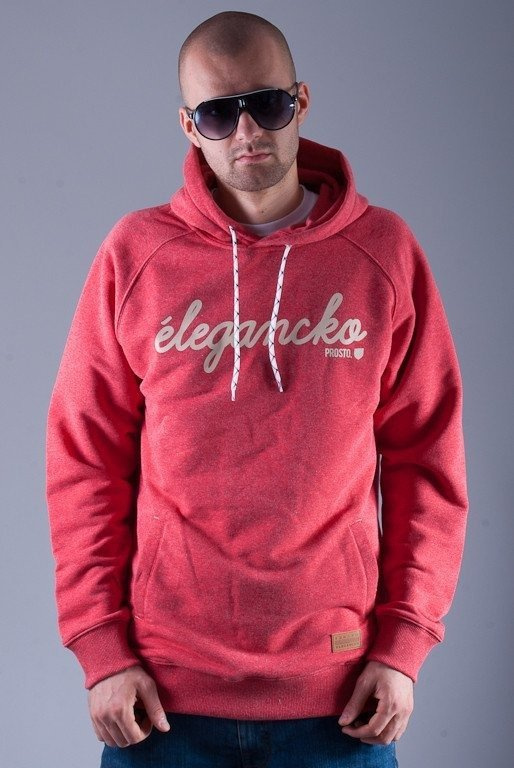 PROSTO BLUZA Z KAPTUREM HANDWRITE RED Sklep Odziejsie.pl